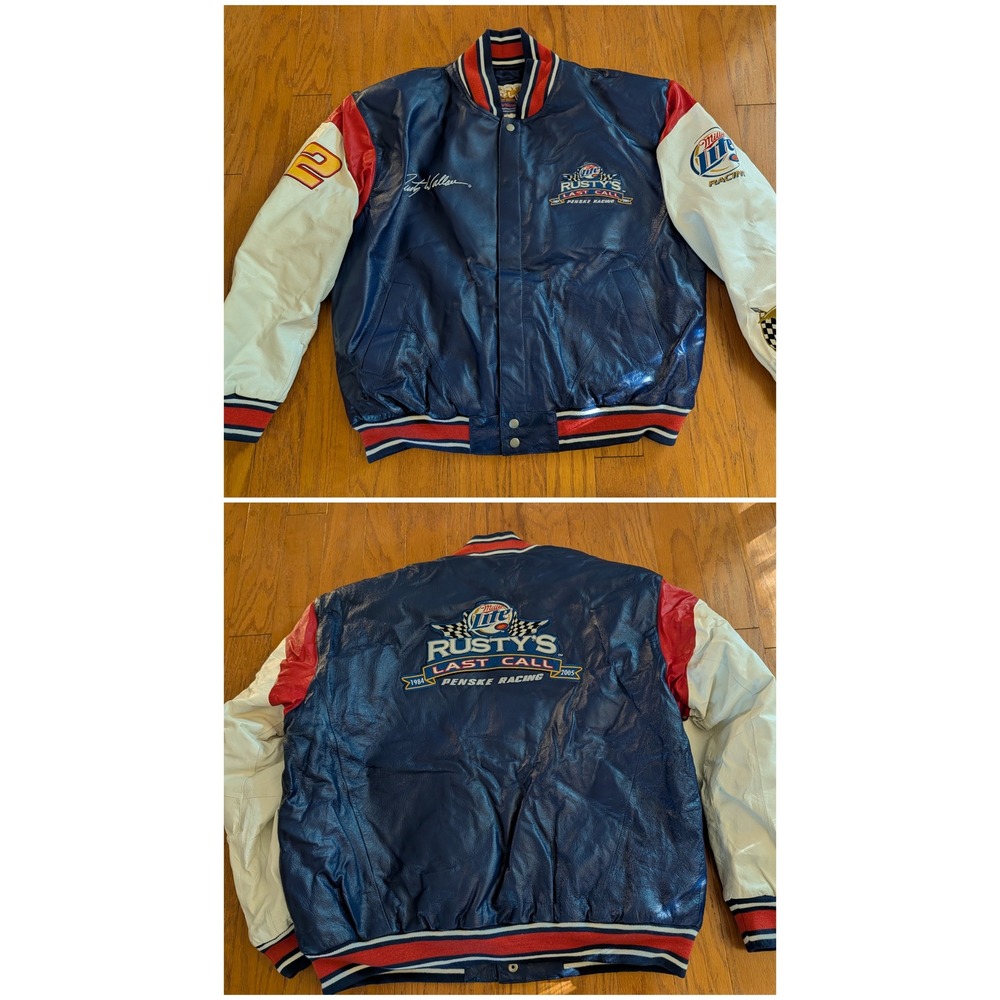 2005 Rusty Wallace Last Call Penske Miller Lite Racing Leather Jacket L NEW